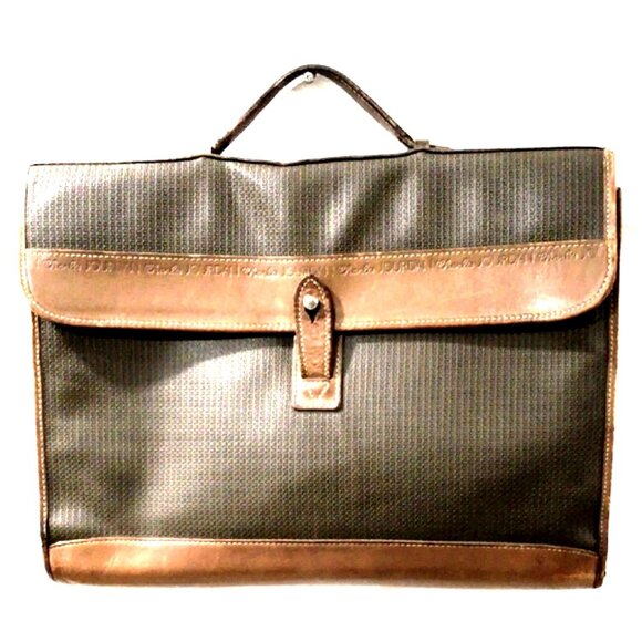 Vintage Designer Charles Jourdan Actif Paris Brown Leather Briefcase Men's Bag - Picture 1 of 17